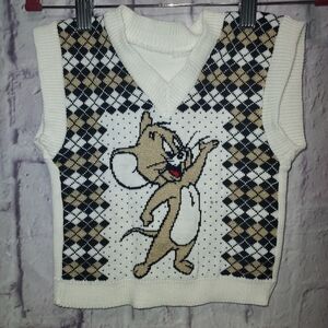 Source Unknown Kids V-Neck Sweater Vest - White, Black, and Tan